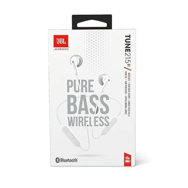 JBL Tune 215BT Wireless Neckband Earbuds white