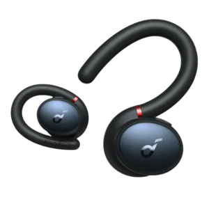 Anker Soundcore Sport X10 true wireless sports earbuds with ergonomic ear hooks in black.
