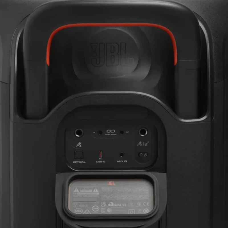 JBL PartyBox 330 rear connectivity panel with USB