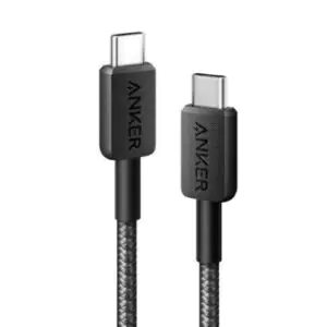 Premium USB-C connectors on the Anker 322 braided charging cable.