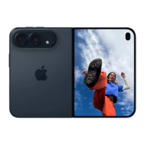 iPhone Duo black foldable smartphone front and back view
