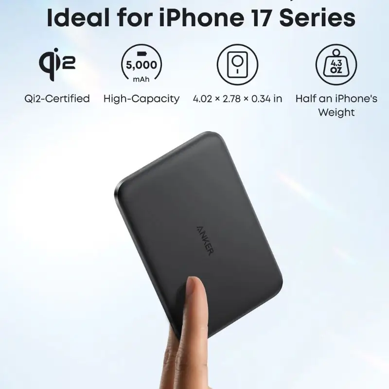 Anker Nano Power Bank 5000mAh MagGo Slim Qi2 wireless charger