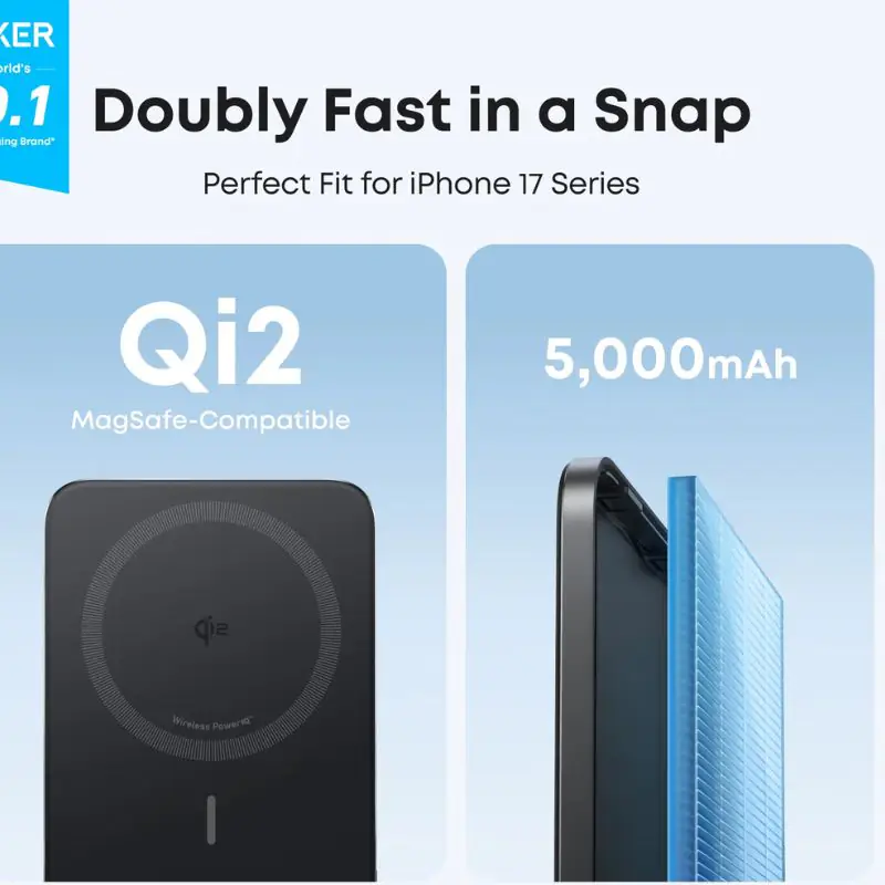 : Anker Nano 5000mAh Qi2 MagGo Slim magnetic wireless power bank