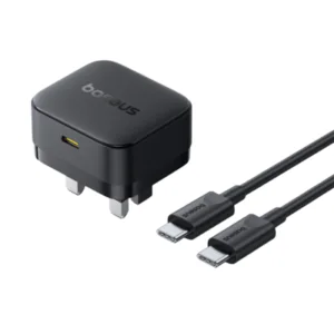 Baseus Palm 30W PD Type-C fast charger with UK plug and 1m black USB-C cable