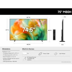 Samsung M80H 75 inch HDMI USB Ethernet connectivity ports