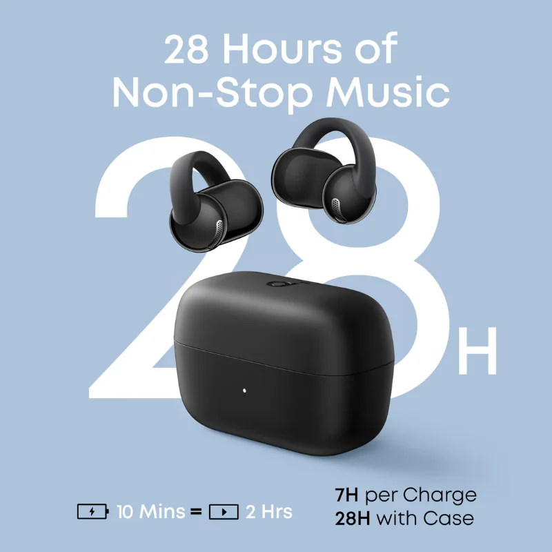 soundcore C50i earbuds and charging case offering up to 28 hours of playback