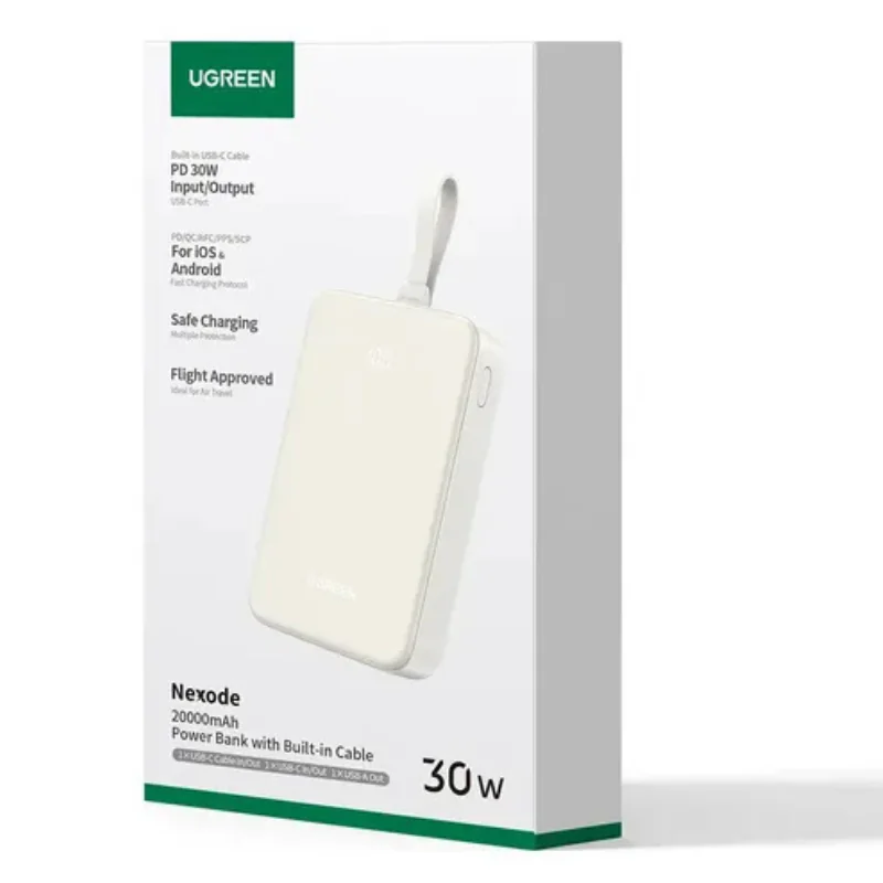 Ugreen 30W Power Bank with Built-in Cable - Image 3