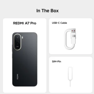 Xiaomi Redmi A7 Pro 4G 6GB 128GB box with USB-C cable and SIM pin
